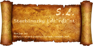 Sterbinszky Lóránt névjegykártya