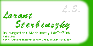 lorant sterbinszky business card